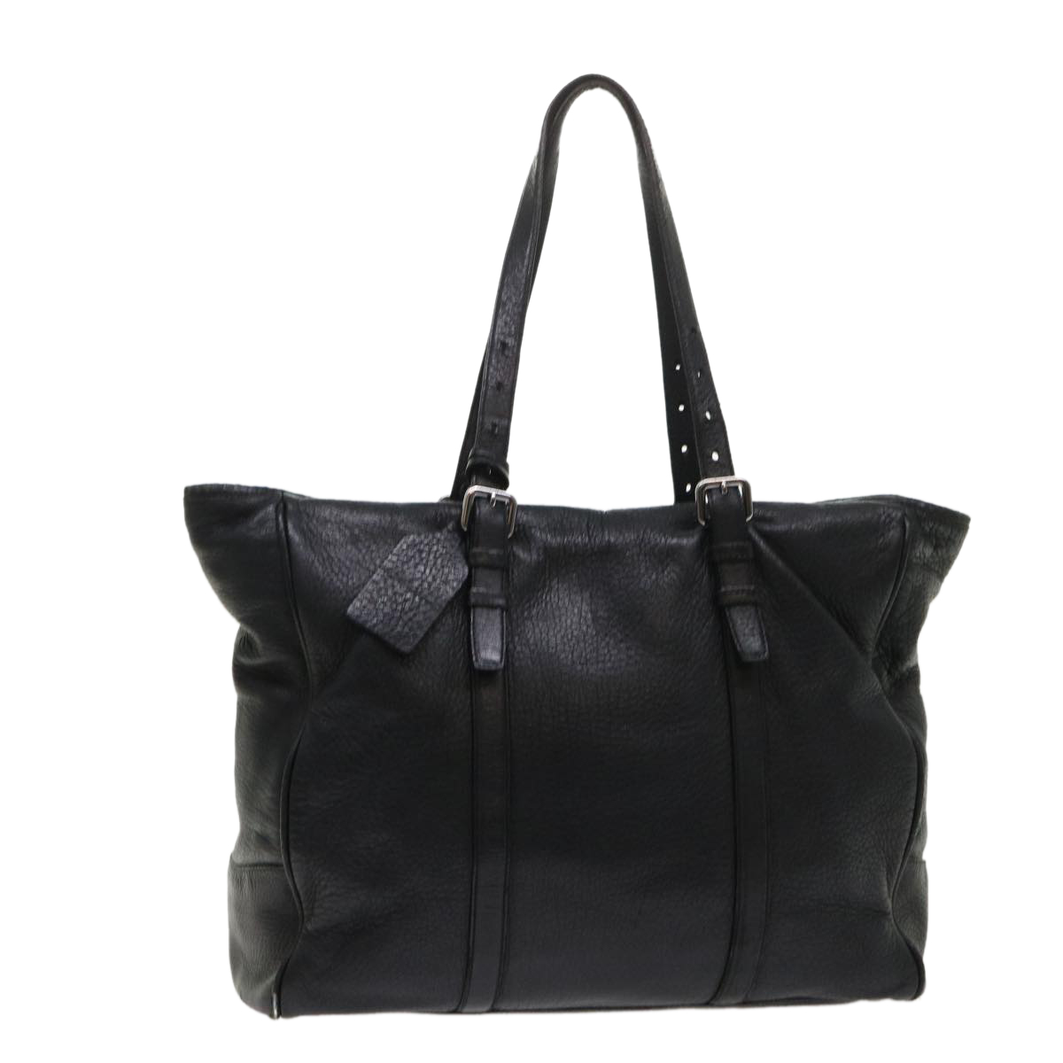Prada Shoulder Bag Leather Black Auth Bs6637